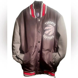 Toronto Raptors Snap-Button Bomber Jacket | Lightweight Outerwear, M